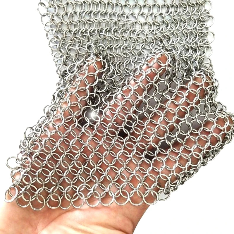 1Pcs Kitchen Cleaning Ring Stainless Steel Cleaner Chainmail Scrubber Accessories Reusable Washing Net Cleaning Tool for Home