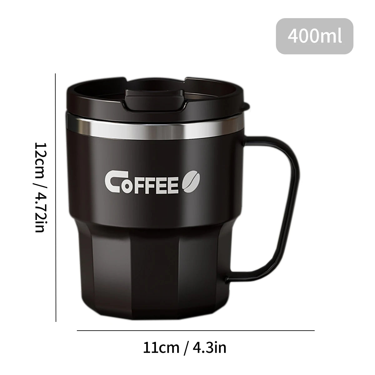 304 Stainless Steel Thermal Water Cup With Handle Portable Double Wall Insulated Mug Sealed Drinking Cup For Cold And Hot Drinks