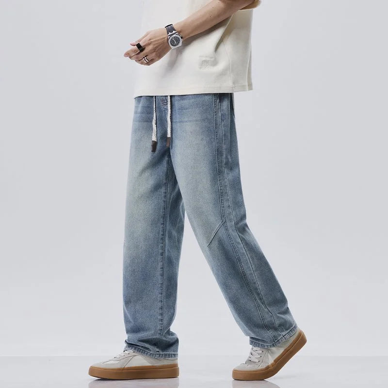 Men's Jeans American Loose Wide-leg Loose Straight Casual Trousers Street Hip-hop Baggy Jeans Blue Streetwear Men