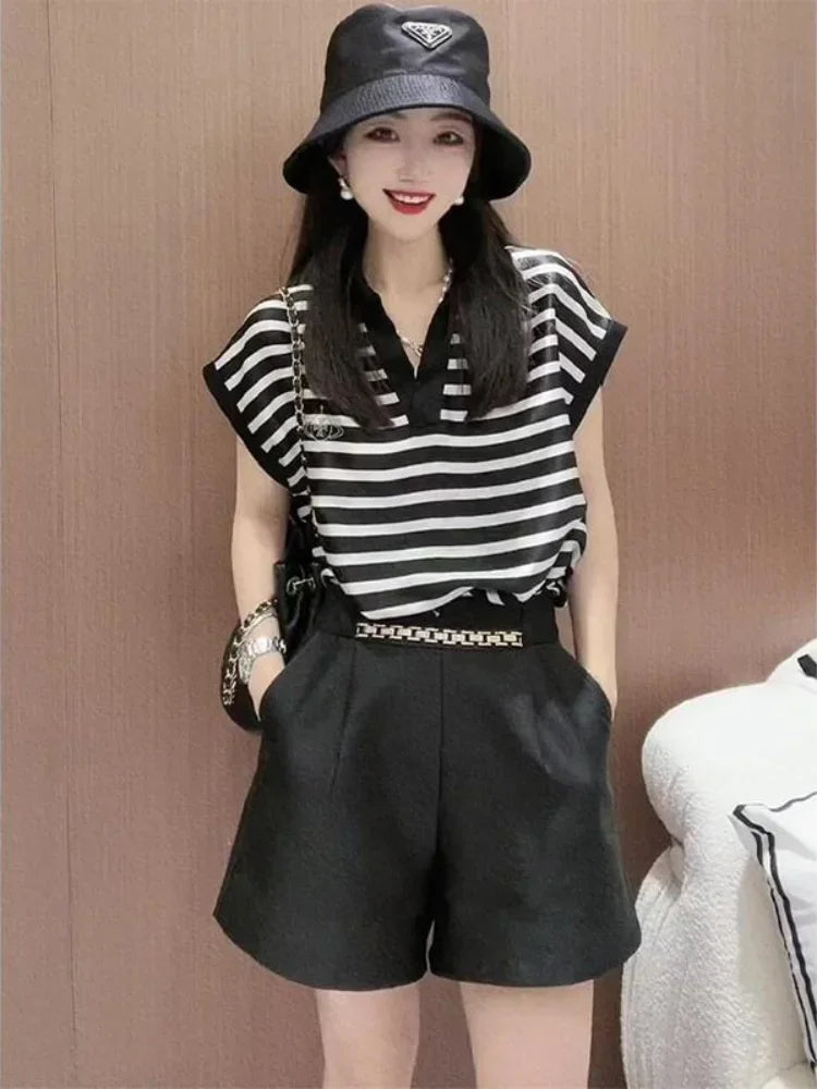 Women's Short Sets 2 Pieces Casual Summer Fashion 2025 Female Shorts New Trends Luxury Tailorin Cheap And Korean Style Offers