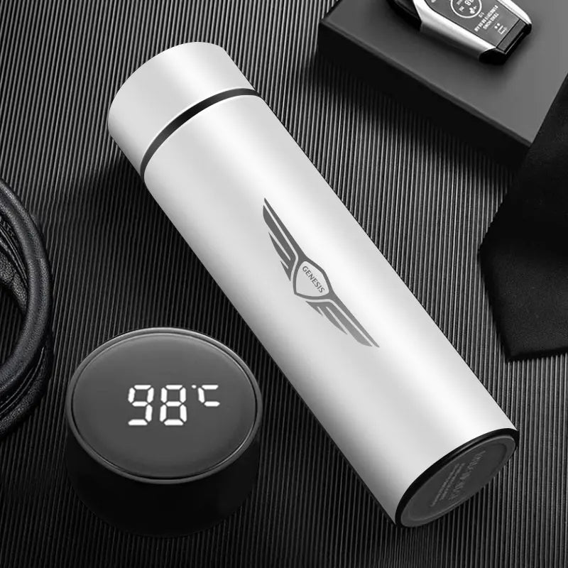 500Ml Thermos Bottle Smart Cup Digital with Temperature Display Genesis Car 304 Stainless Steel Thermos Bottle Long-lasting Heat
