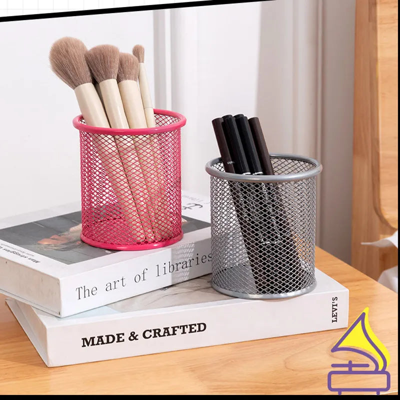 Home Office Mesh Desk Organizer Supplies Caddy Pencil Holder Baskets For Desktop Accessories Storage Box Iron Storage Buckets