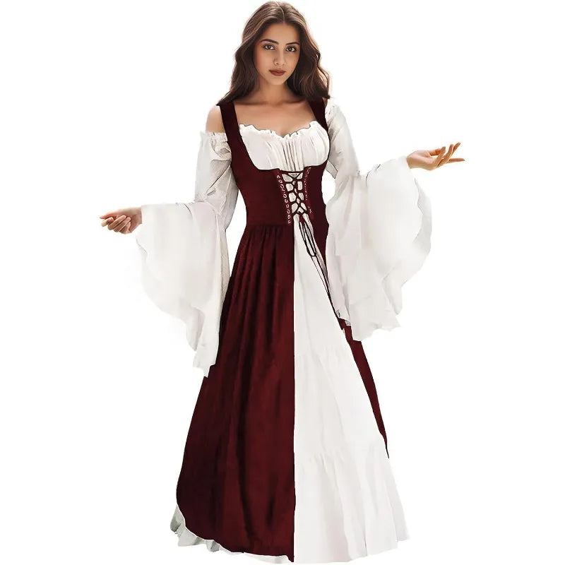 Women Medieval Dress Ren Faire Costume Renaissance Outfit  Dress Halloween Costume for Women