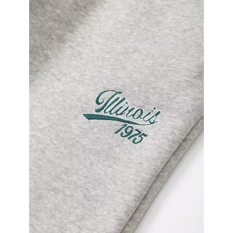 Women's Set Two Pieces Elegant Casual Women's Set Autumn Outfits Sweat Suit Sets Basics Grey Letter Hoodies Sets