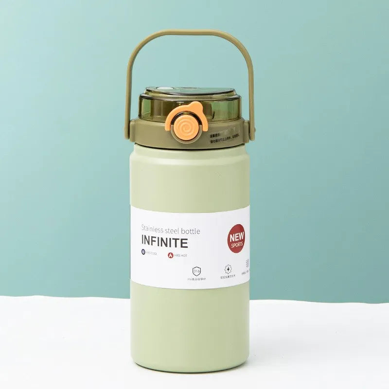 1L Stainless Steel Thermal Water Bottle Thermoses Vacuum Flask With Straw Tumbler Portable Cold Hot Drinks Thermos Cup Fitness