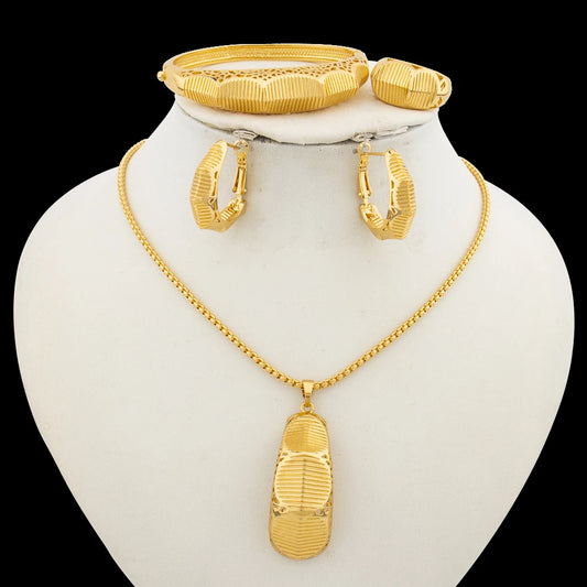 Fashion Jewelry Set for Women   Necklace and Earrings with Bracelet Ring Set for Weddings Party Jewelry Set Gifts ﻿