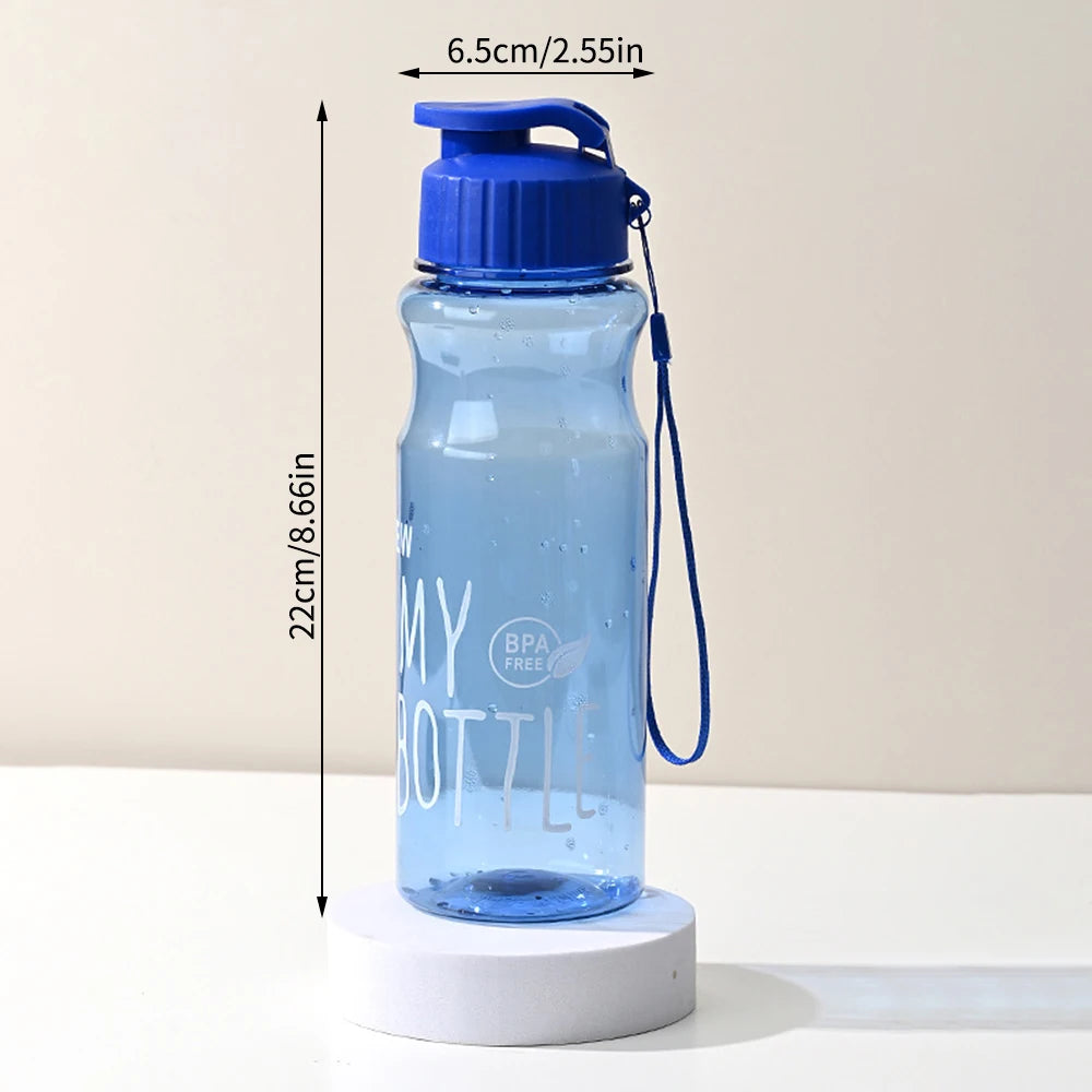 550ml Portable Plastic Water Bottle, Transparent Water Cup, Clamshell With Rope Design, Suitable For Fitness, Office, Outdoor