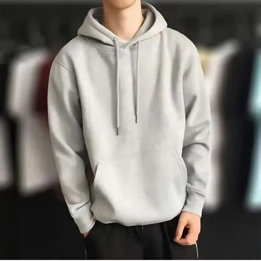 Men's Hoodies Pullover Spring Autumn Casual Hoodie Sweatshirts Solid Color Hoodies Oversize Black Sweatshirt Male Top