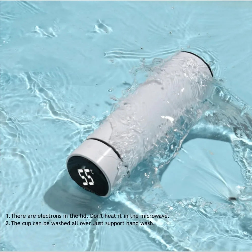 500mlSmart Water Bottle with LED Temperature Display Thermostat Double Wall Vacuum Insulated Water Bottle Cold 36 Hrs Hot 24 Hrs