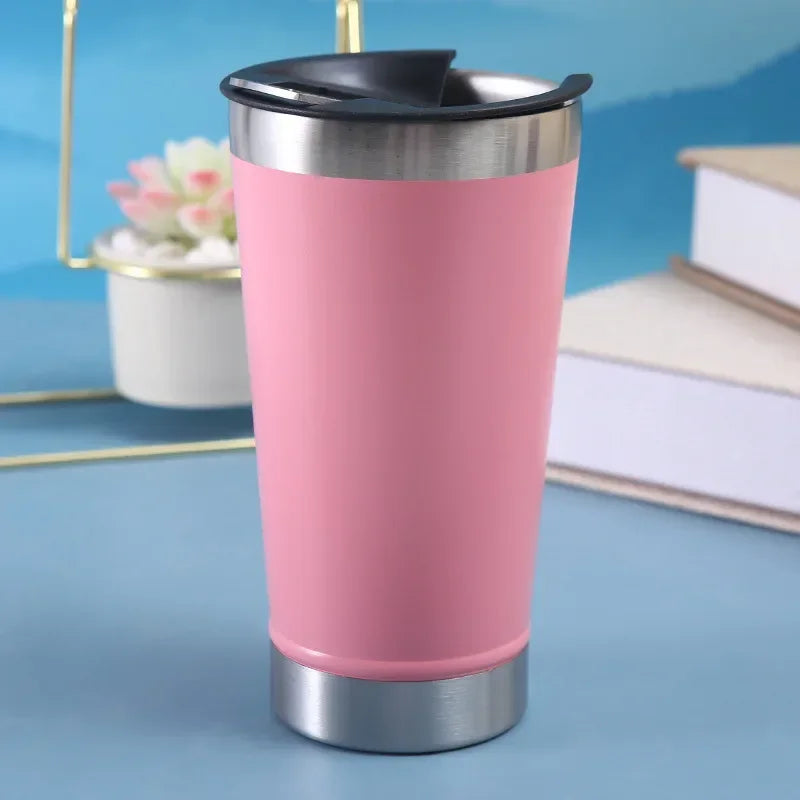 Thermal Cup with Lid and Opener 473ml Copo Térmico Com Tampa Cold Beer Thermos Insulated Water Bottle Keeps Cold