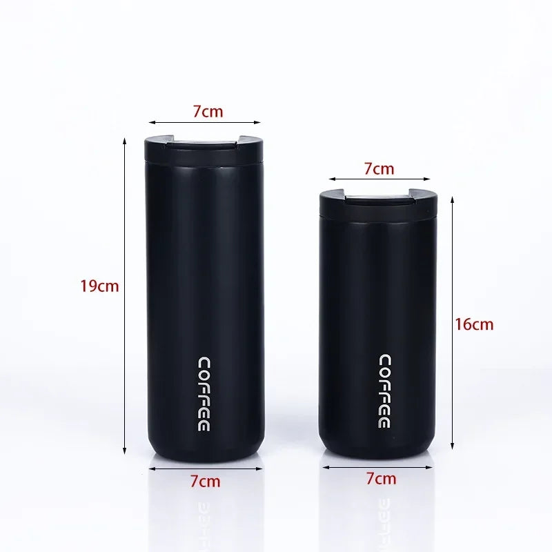 Thermos Cup Hot Coffee Insulated Stainless Steel Thermal Glass Mug Sport Bottle with Compartment Water White Thermos 400/500ml