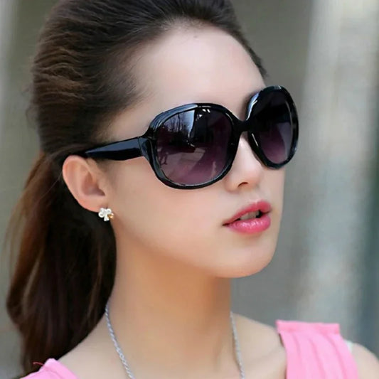 Oversized High-Quality Sunglasses Women Luxury Brand Designers Oval Sun Glasses Vintage Black Shades UV400 Oculos De Sol