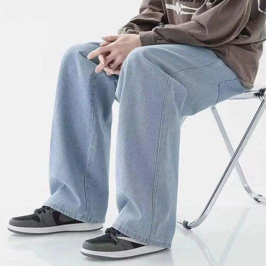 Men's Jeans American Loose Wide-leg Loose Straight Casual Trousers Street Hip-hop Baggy Jeans Black Grey Blue Streetwear Men