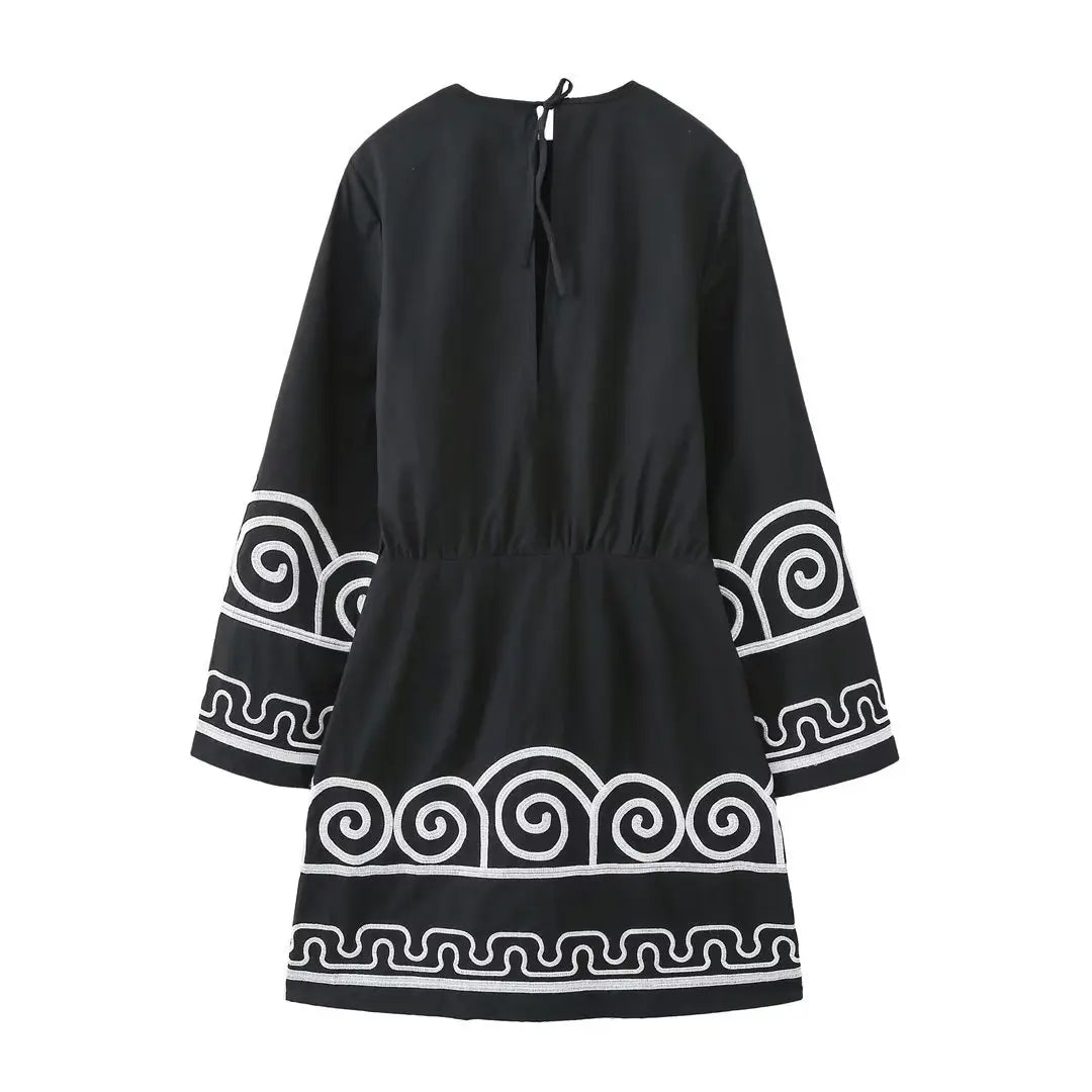 European and American style dress for women, casual loose evening dress, new ethnic style dress, short skirt for women