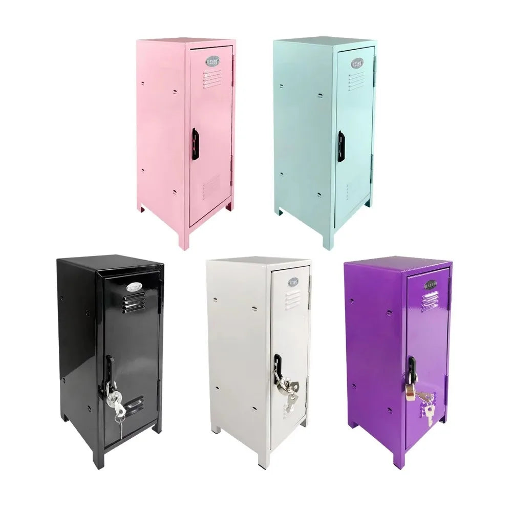 Iron Storage Box Dormitory Storage Cosmetics Paper Money Keys Bank Cards and Other Desktop Small Items Mini Locker Cabinet