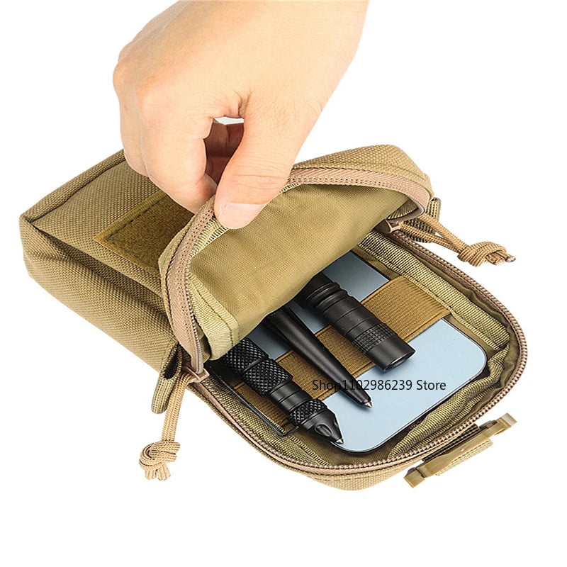 Travel Backpack Shoulder Strap Sundries Bags Pack Key Flashlight Phone Pouch Molle Outdoor Camping EDC Tools Bag Accessory