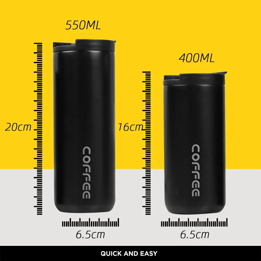 Insulated Travel Mugs with Lids Thermos Bottle for Coffee Stainless Steel Tumbler Thermal Insulation Vacuum Flasks Drinkware