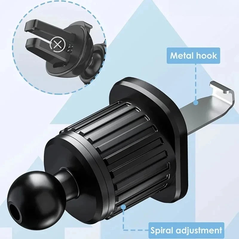 Smart Car Air Vent Phone Holder - 360° Swivel Hook Mount with One-Hand Placement Anti-Shake for All Mobiles