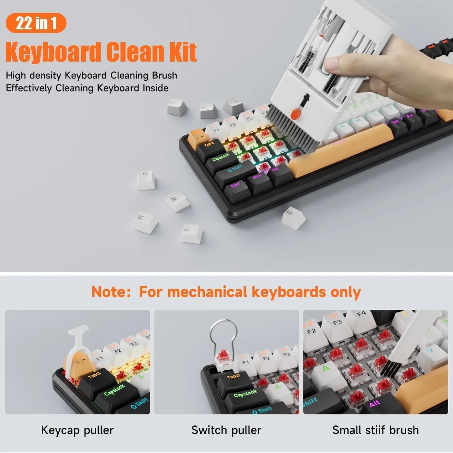 Electronics Cleaning Kit - The Ultimate Gadget for iPhone, AirPods, Android, Keyboards, Soft Brushes, Screen Wipes, Keycap Tool