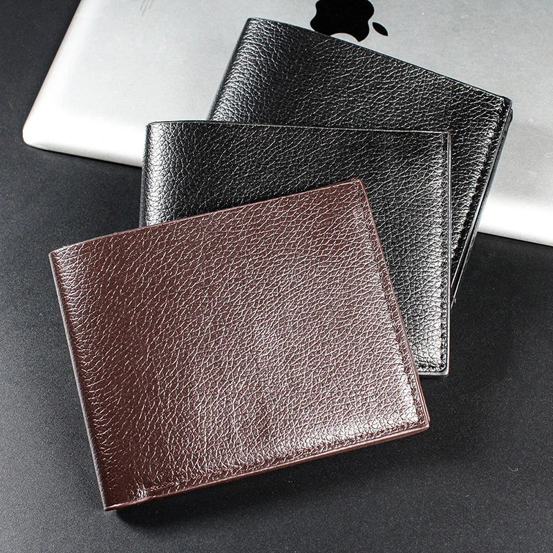 Men's Wallet Genuine Leather Men Wallets Premium Product Real Cowhide Wallets for Man Short Black Wallets Portefeuille Homme