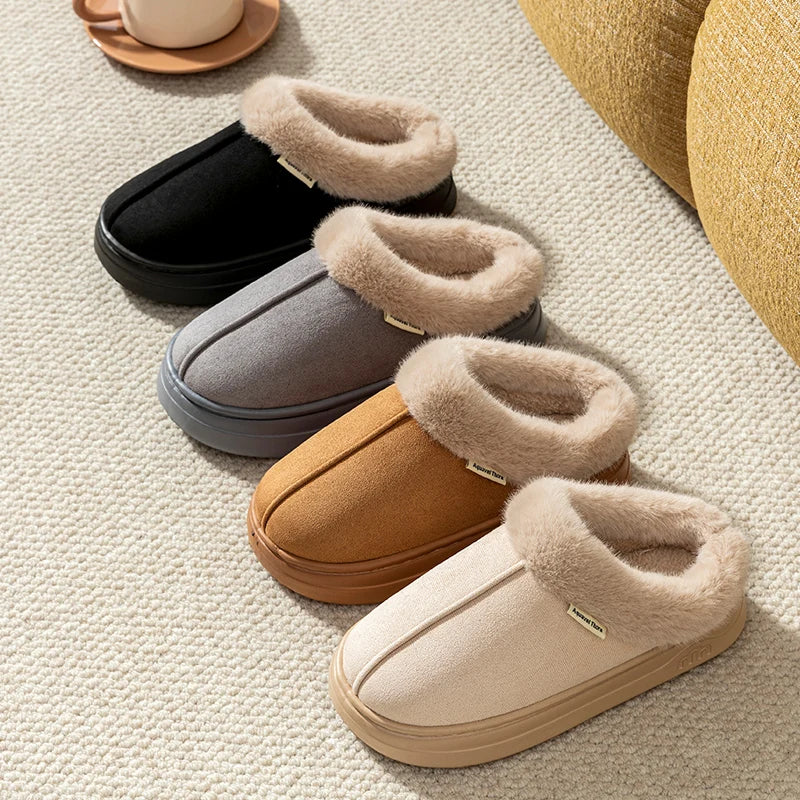 Fashion Warm Women's Slippers Winter Boot Casual Indoor Soft High Thick Sole Anti-slip Outdoor Simple Wear Comfort Couple Shoes