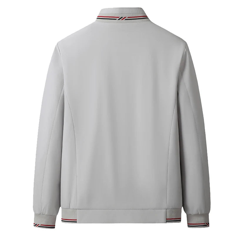 Mens Jacket Casual Fashionable, High Quality Stand Collar Light Outerwear Windproof Comfortable Slim Fit Coat for Walking Sports