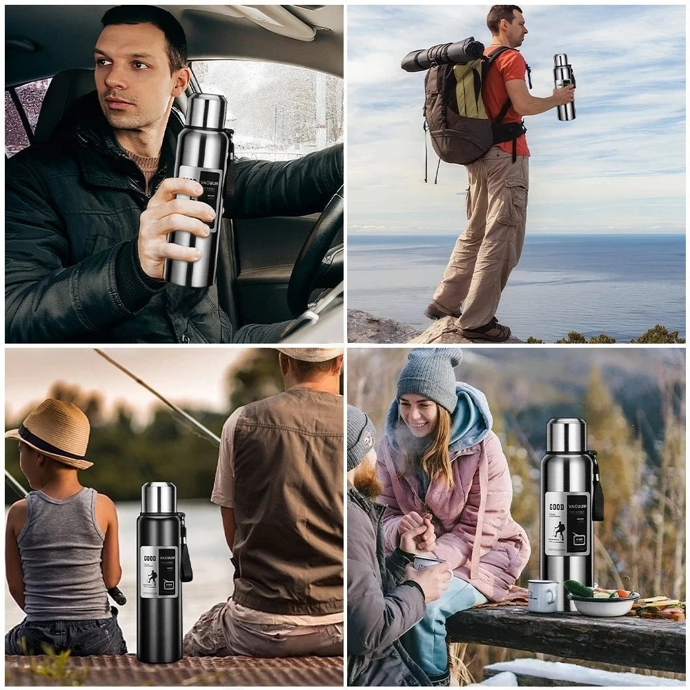 1000ML Large Capacity Cold Thermal Thermos Tumbler Stainless Steel Insulated Water Bottle Insulation Flask Pot Travel Mug