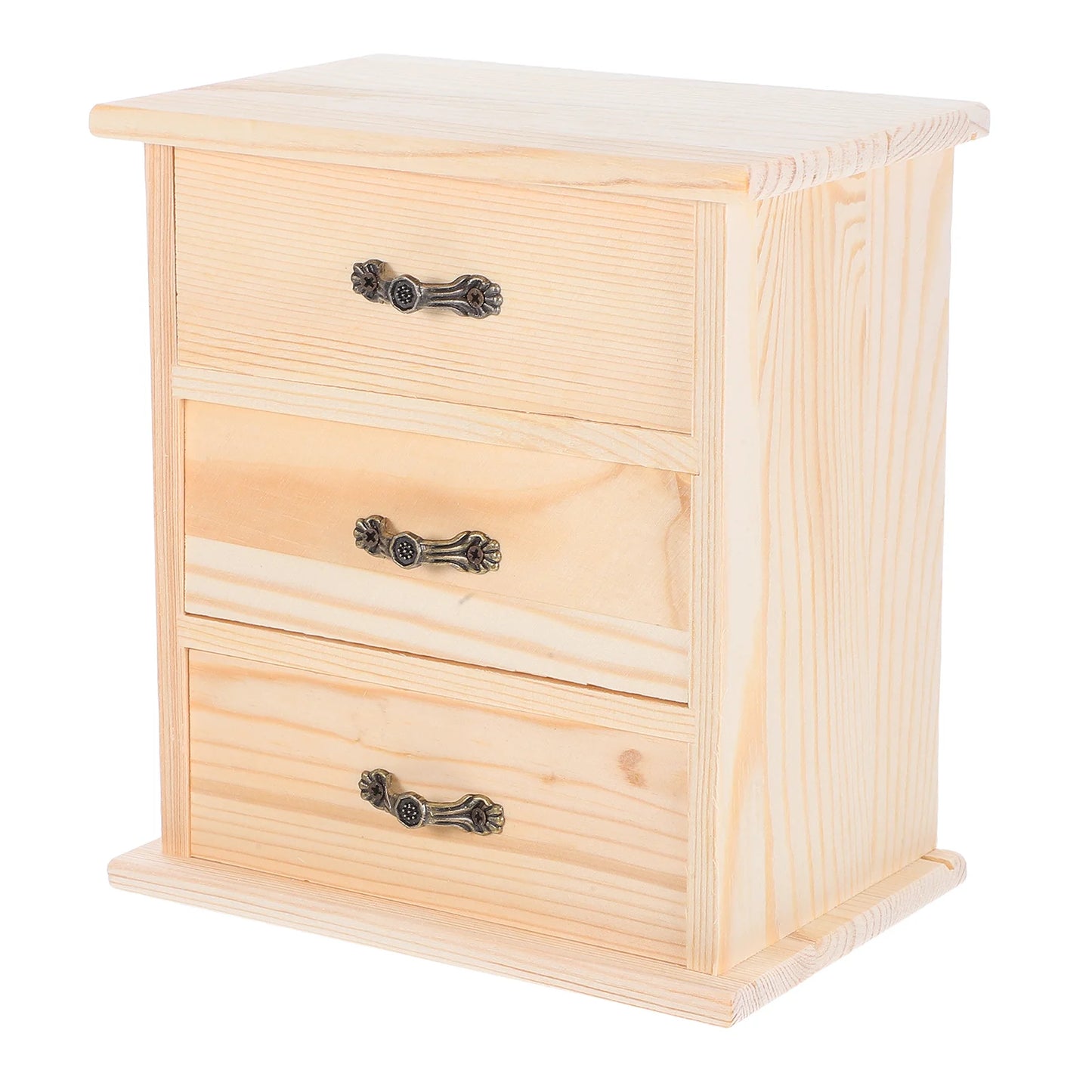 Wooden Desk Organizer 3-Tier Small Cabinet For Office Supplies Storage Stackable Wood Drawers Desktop Organizer File