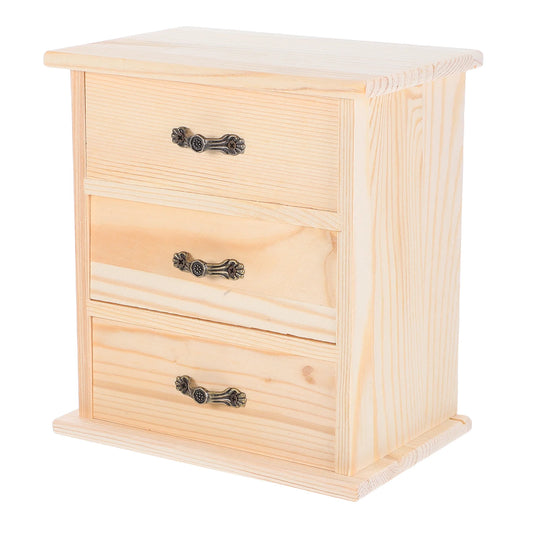 Wooden Desk Organizer 3-Tier Small Cabinet For Office Supplies Storage Stackable Wood Drawers Desktop Organizer File