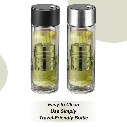 Tea Infuser Tumbler Travel Tea Infuser 400ml High Temperature Resistant Drinkware with Magnetic Lid Double-Layer Water Cup