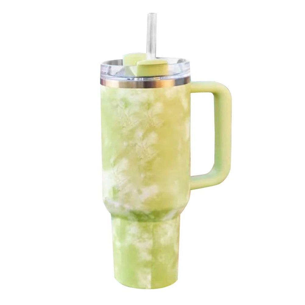 Stainless Steel Thermal Travel Mug 40oz Insulated Water Bottle with Straw Vacuum Insulated Car Mug Thermal Iced Travel Cup