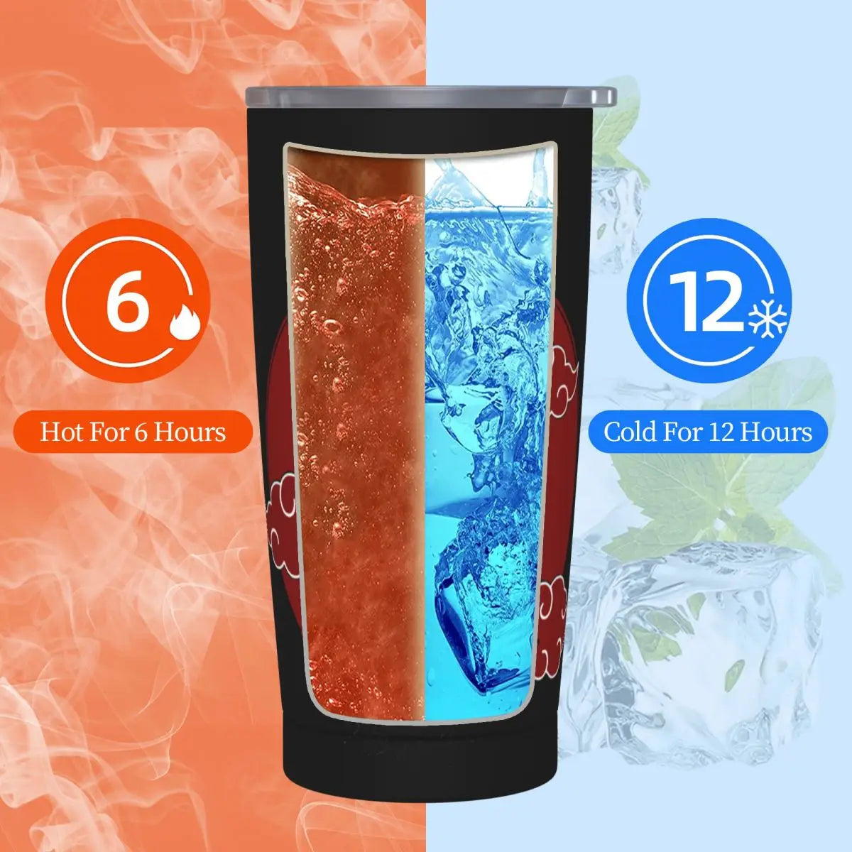 Japan Anime Insulated Tumbler with Straws and Lid Clouds Stainless Steel Thermal Cup 20 Oz Smoothie Tea Mugs Cup Holder Friendly