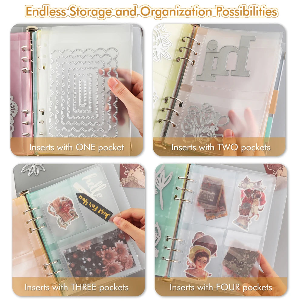 Die Storage Book Binder Die and Stamp Storage Folder Page Protectors Pockets For Storaging Photos Documents Organized
