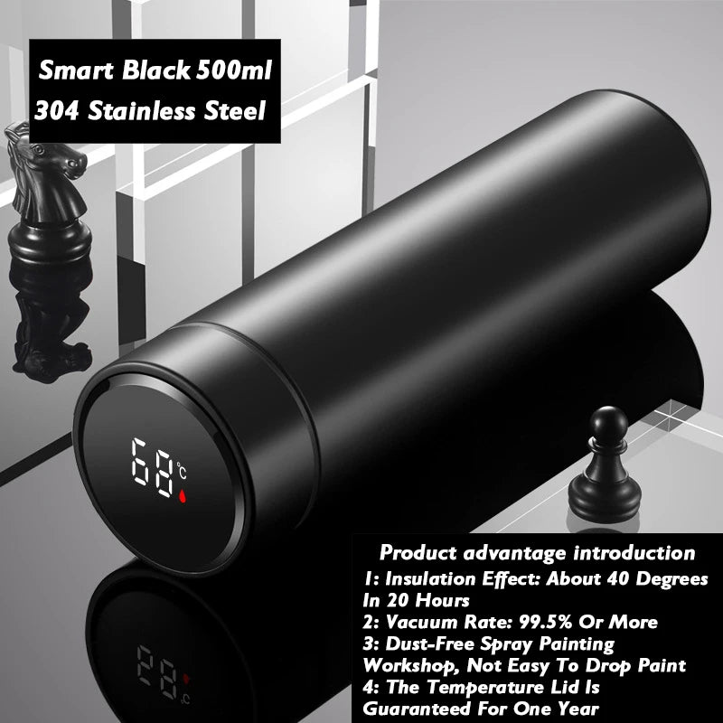 Smart Thermos Cup With Temperature Display 304 Stainless Steel Insulated Water Cup Business Gift Smart Temperature Bottles Water