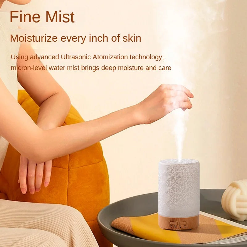 Aroma Diffuser 150ML Timing Function Ultrasonic Air Humidifier Bedroom Essential Oil Diffuser with LED Night Lights