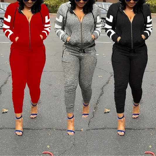 Women Clothes Sets 2025 New Casual GreyTracksuits Two Piece Set Women Sport Suit Hoodies Jogging Size Harajuku