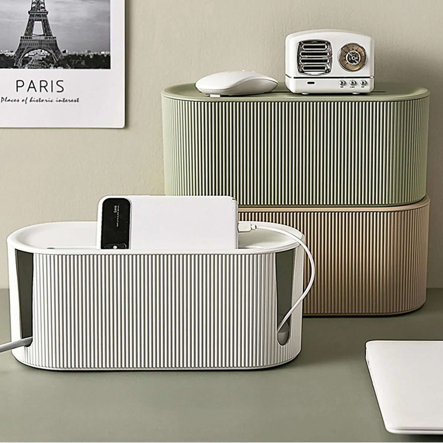 Desktop Wire Organizer Box Charger Cable Holder Large Capacity Socket Organizer Cable Management Case Cable Container Wire