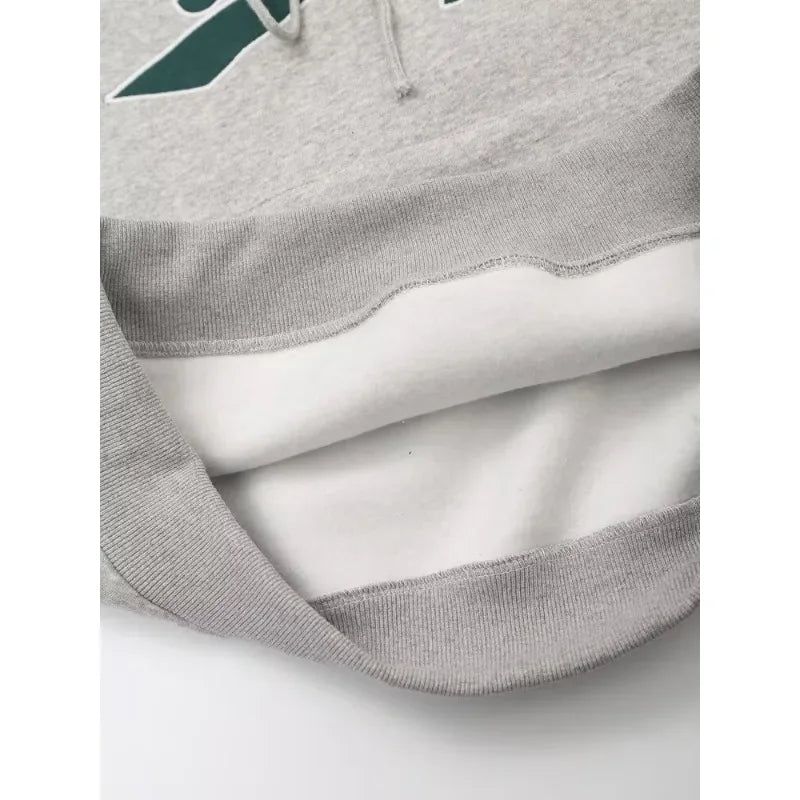 Women's Set Two Pieces Elegant Casual Women's Set Autumn Outfits Sweat Suit Sets Basics Grey Letter Hoodies Sets