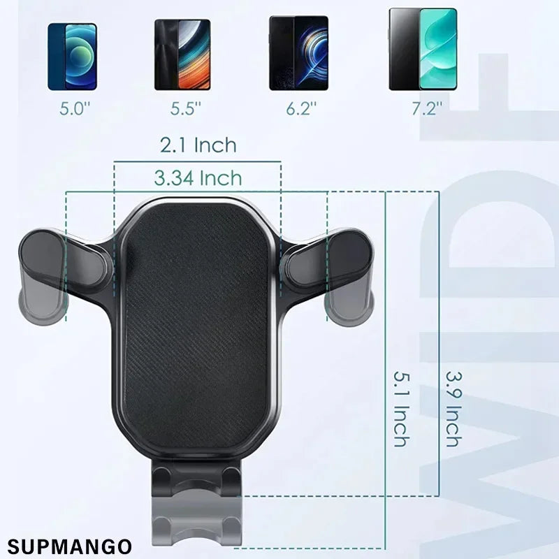 Smart Car Air Vent Phone Holder - 360° Swivel Hook Mount with One-Hand Placement Anti-Shake for All Mobiles