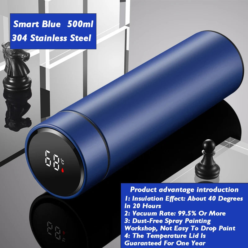 Smart Thermos Cup With Temperature Display 304 Stainless Steel Insulated Water Cup Business Gift Smart Temperature Bottles Water