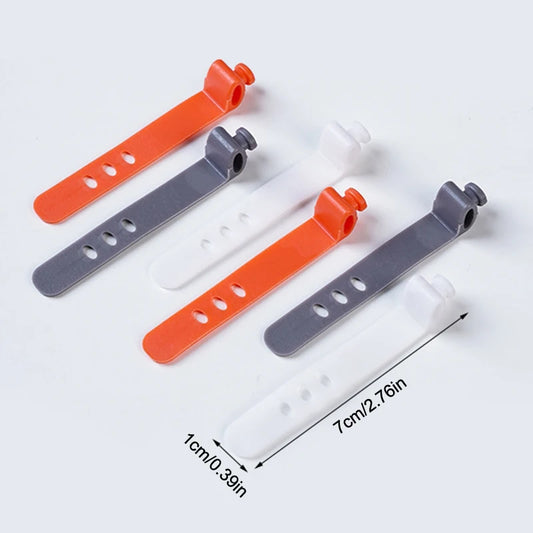 Set of 10 Cable Organizers in Silica, Perfect for Data Line Cable, Earphone and Electrical Wires, Features 3 Slot Cord Winder.