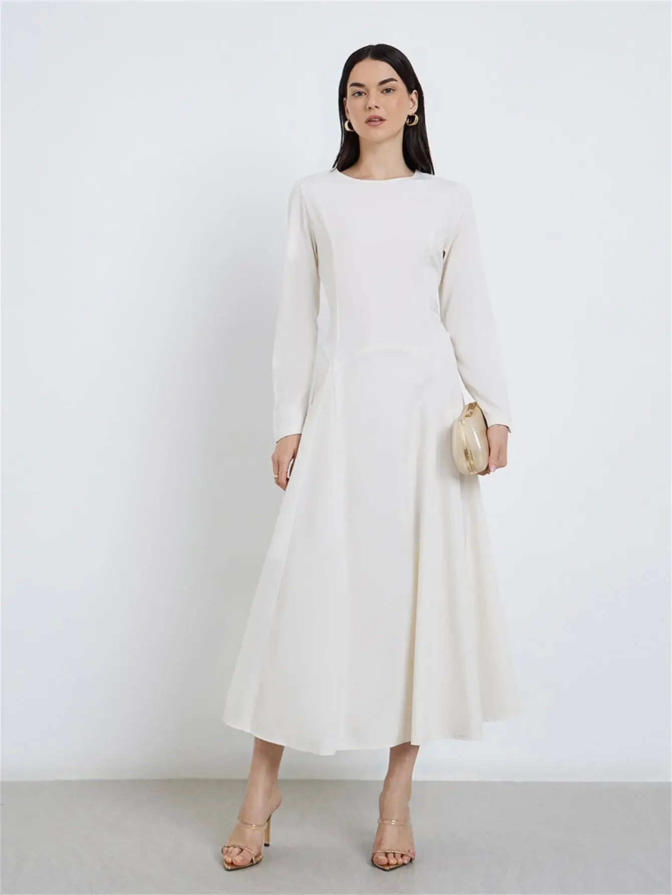 Muslim Dresses Full Sleeve Casual Long Dress Women Maxi Dresses Elegant Evening Dress Middle Eastern Abayas Turkey Kaftans