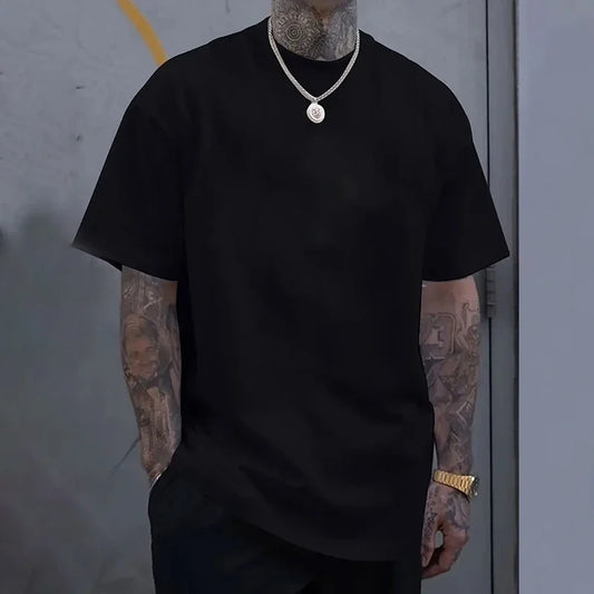 Men's T-shirts High Quality 100% Cotton Short Sleeve 2025 Male Urban Fashion Solid Color Tees Home Outdoor Comfort Soft Cool Top