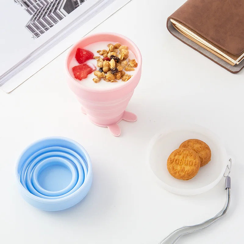 Outdoor Travel Mug Can Be Reused Foldable Durable Collapsible Teacup for Picnic Telescopic Cup Pocket Portable Silicone
