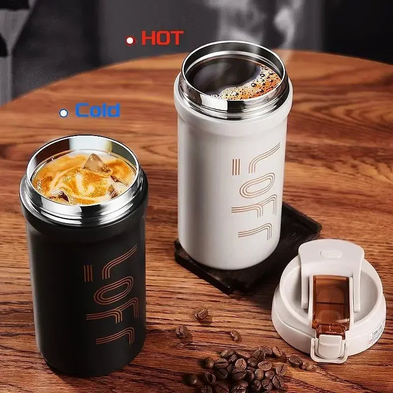 600ml/21OZ Thermal Coffee Mug with Straw Double Wall Insulated Sublimation Tumble Leakproof Water Thermos Portable Coffee Cup