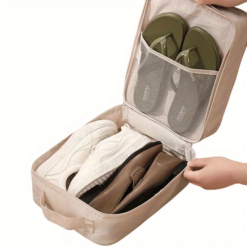 Portable Travel Shoe Storage Bag - Multiple Compartments, Suitable for Shoes and Accessories, Travel Luggage Accessories