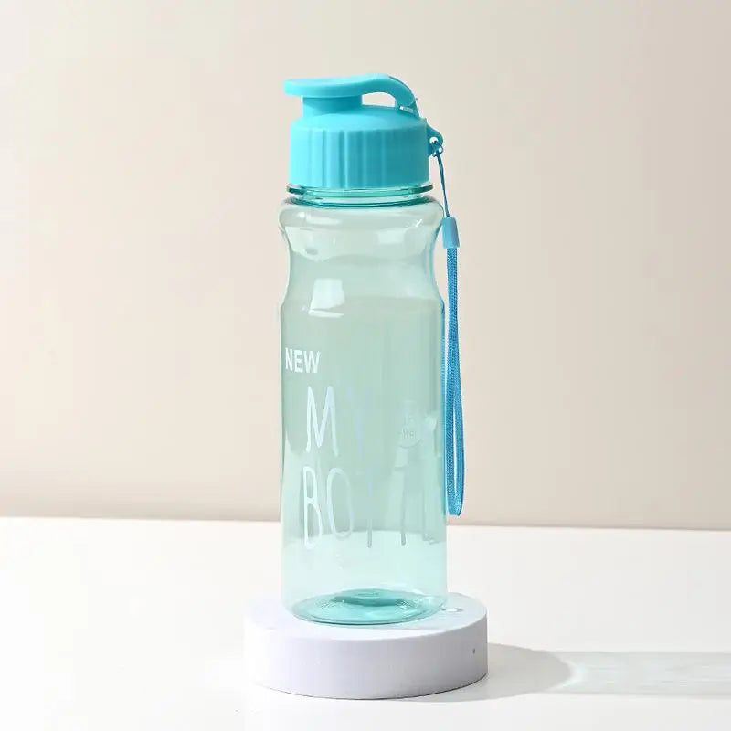 550ml Portable Plastic Water Bottle, Transparent Water Cup, Clamshell With Rope Design, Suitable For Fitness, Office, Outdoor