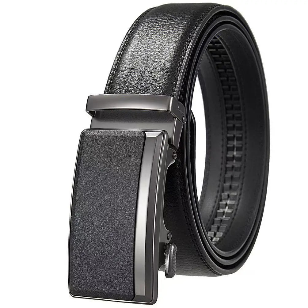 Leather Men's Belts Fashion Brand Luxury Casual Belt Man Black Automatic Buckle Belt for Men Business 110-140cm