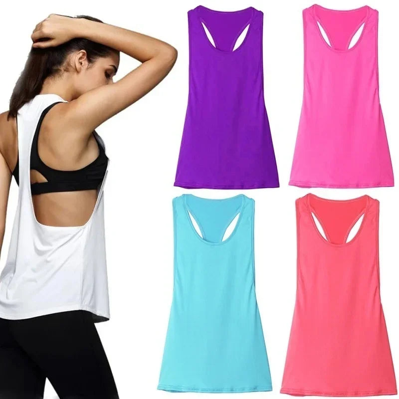 Women's Tank Tops Blouse Loose Sleeveless Shirt Gym Yoga Vest Training Running Vest Women Gym Tank Top Soccer Motion Vests