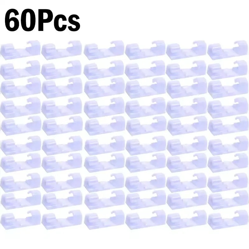 Cable Clips Organizer Drop Wire Holder Cord Management Self-Adhesive Cable Manager Fixed Clamp Wire Winder For Home Office Car